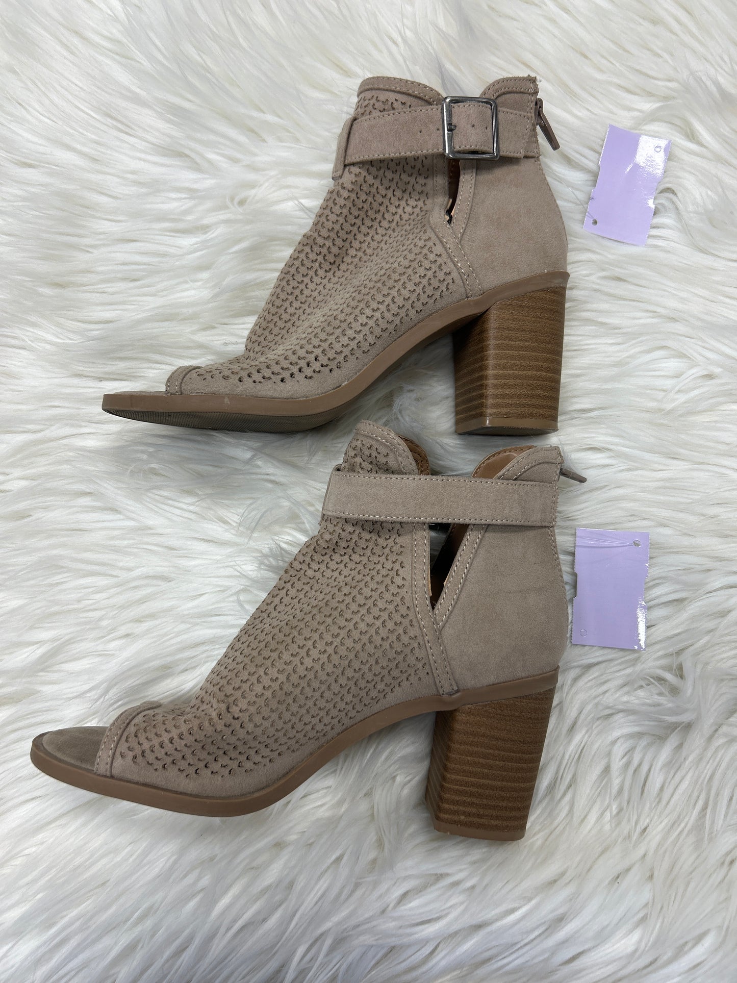 Sandals Heels Block By Universal Thread In Tan, Size:6