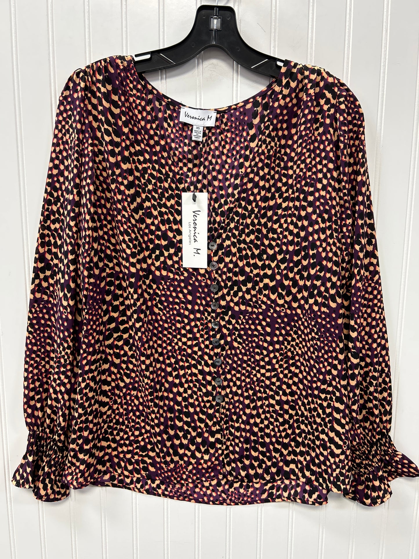 Blouse Ls By Veronica M In Purple, Size:Xs