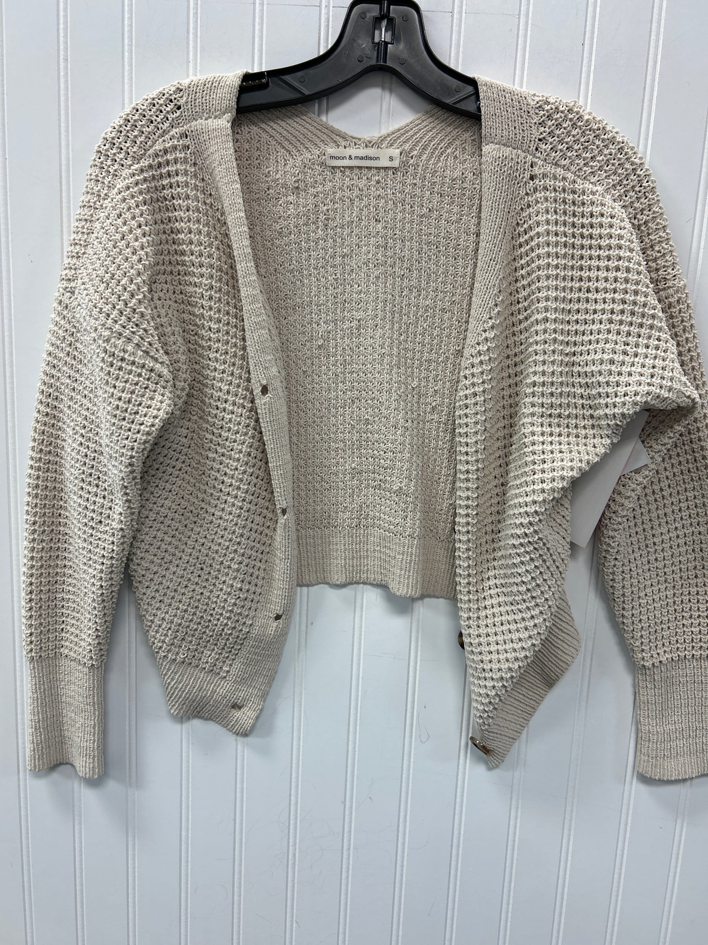 Sweater Cardigan By Moon And Madison In Tan, Size:S