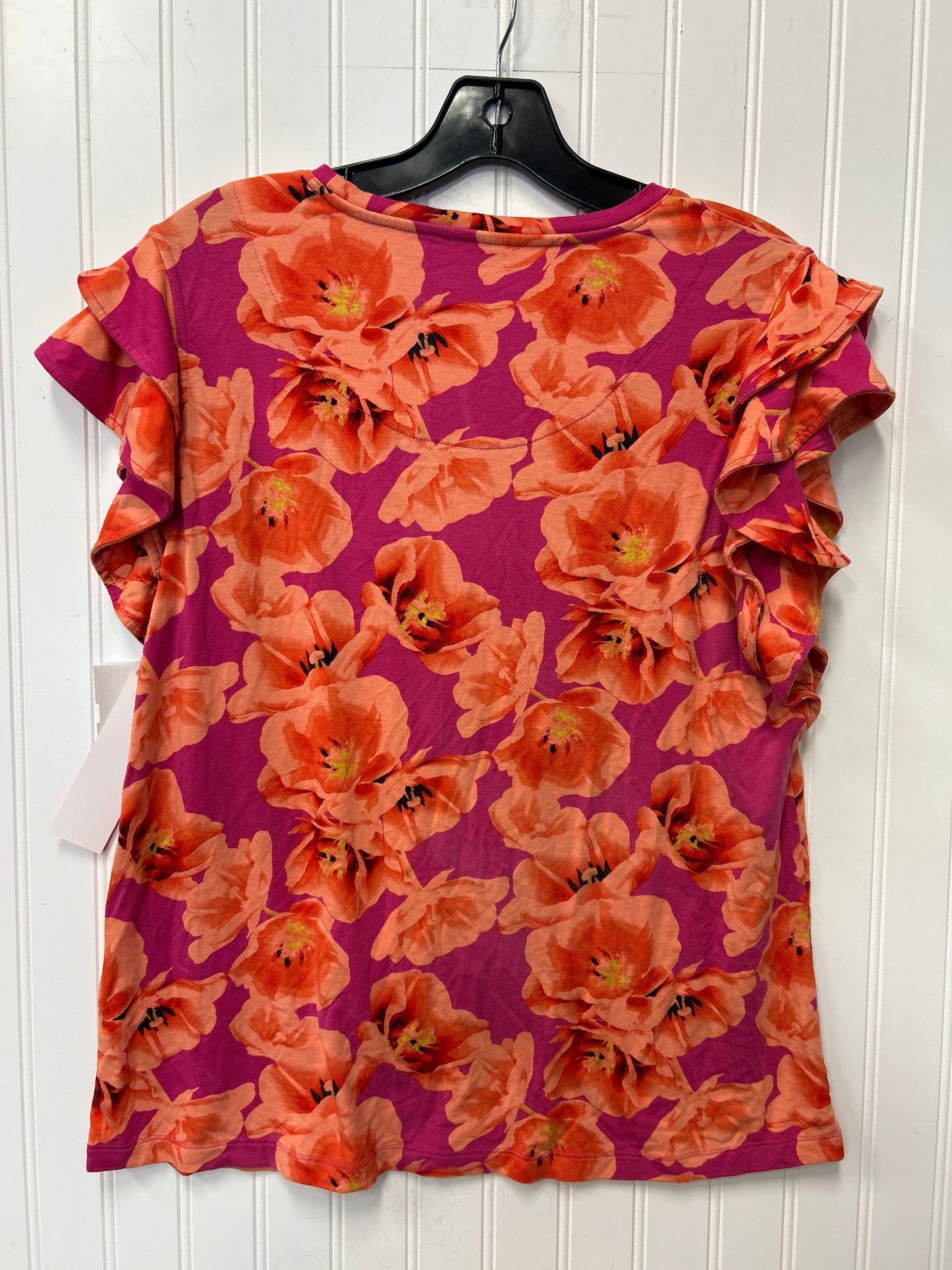 Top Ss By Chicos In Orange & Pink, Size:L