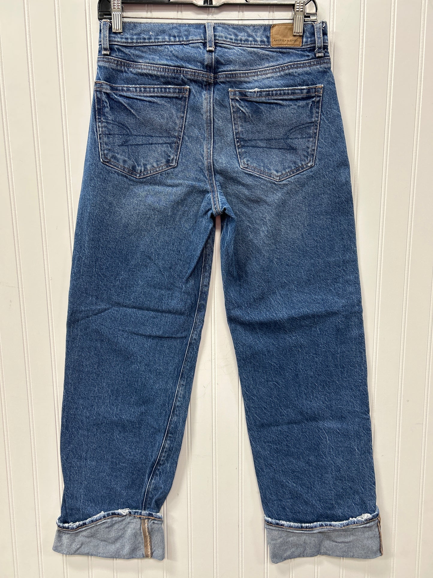 Jeans Straight By American Eagle In Blue Denim, Size:2