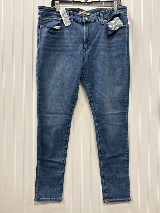 Jeans Skinny By Levis In Blue Denim, Size:12