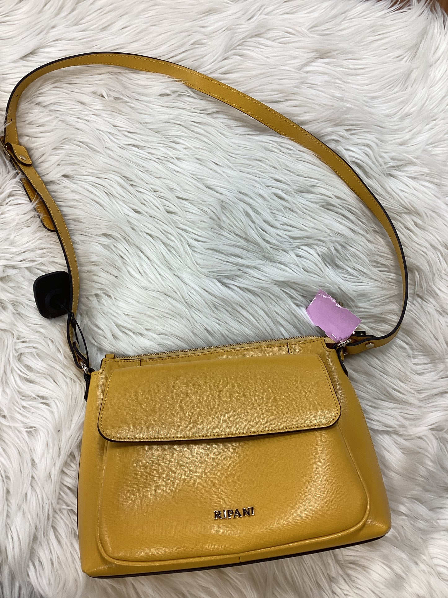 Handbag Leather By Cma In Yellow, Size:Medium