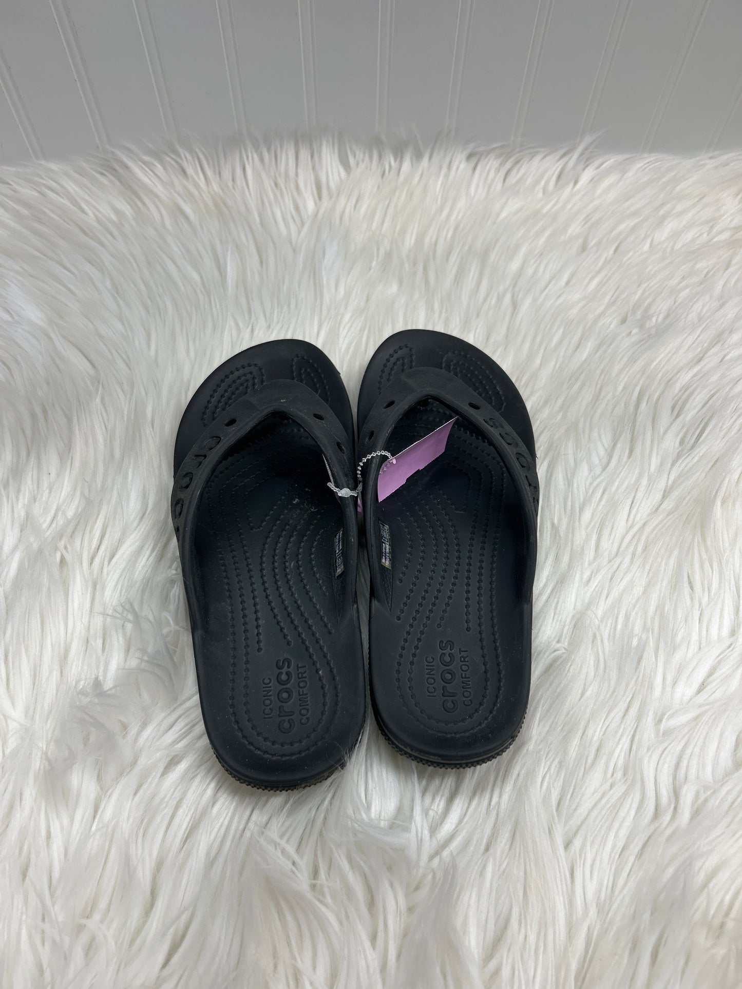 Sandals Flip Flops By Crocs In Black, Size:8