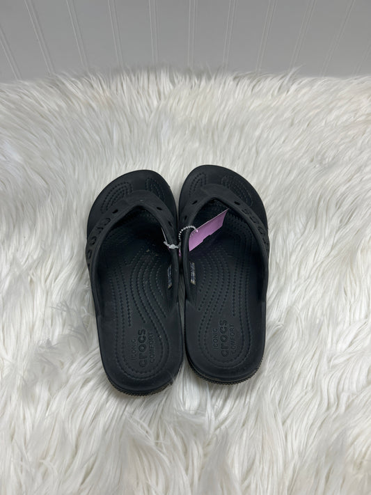 Sandals Flip Flops By Crocs In Black, Size:8