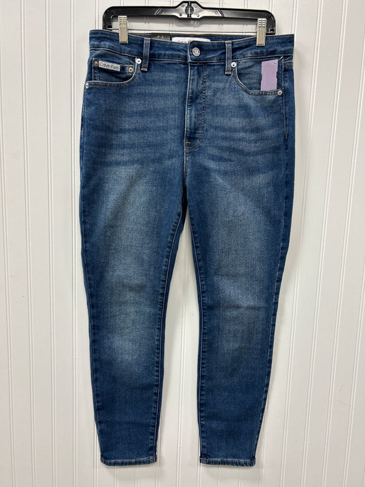 Jeans Skinny By Calvin Klein In Blue Denim, Size:12