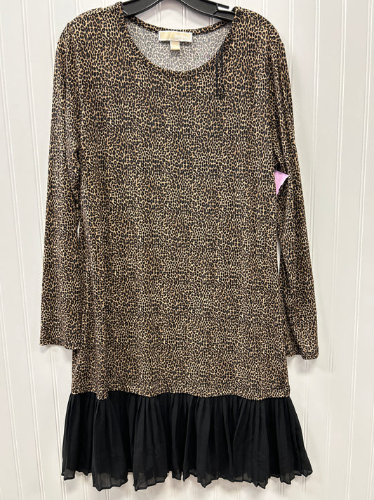 Dress Casual Midi By Michael By Michael Kors In Animal Print, Size:L