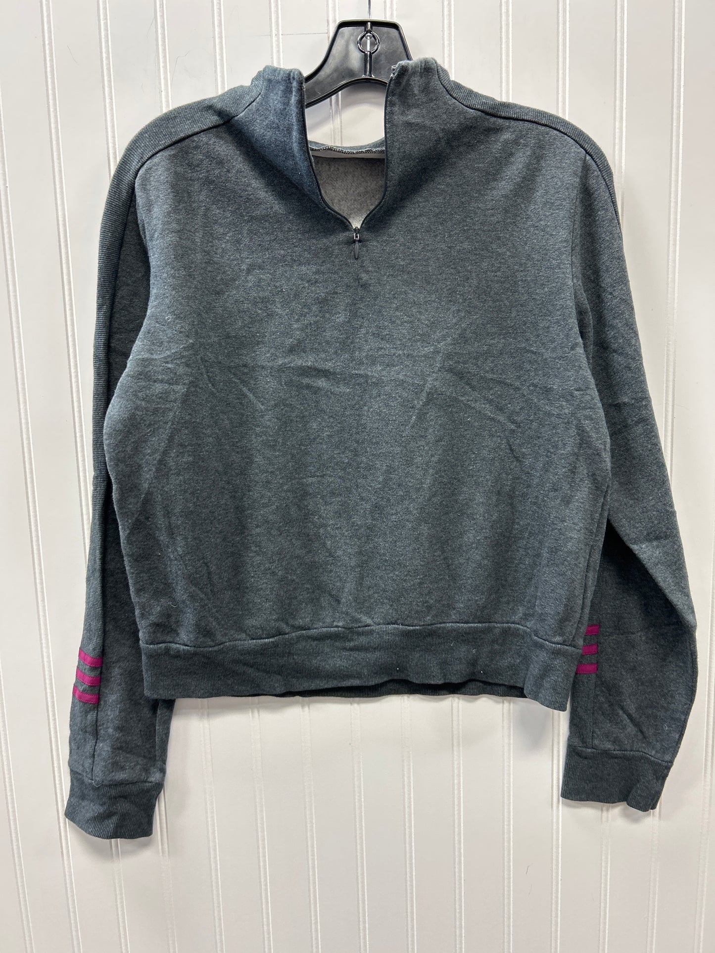 Athletic Sweatshirt Crewneck By Adidas In Grey, Size:L