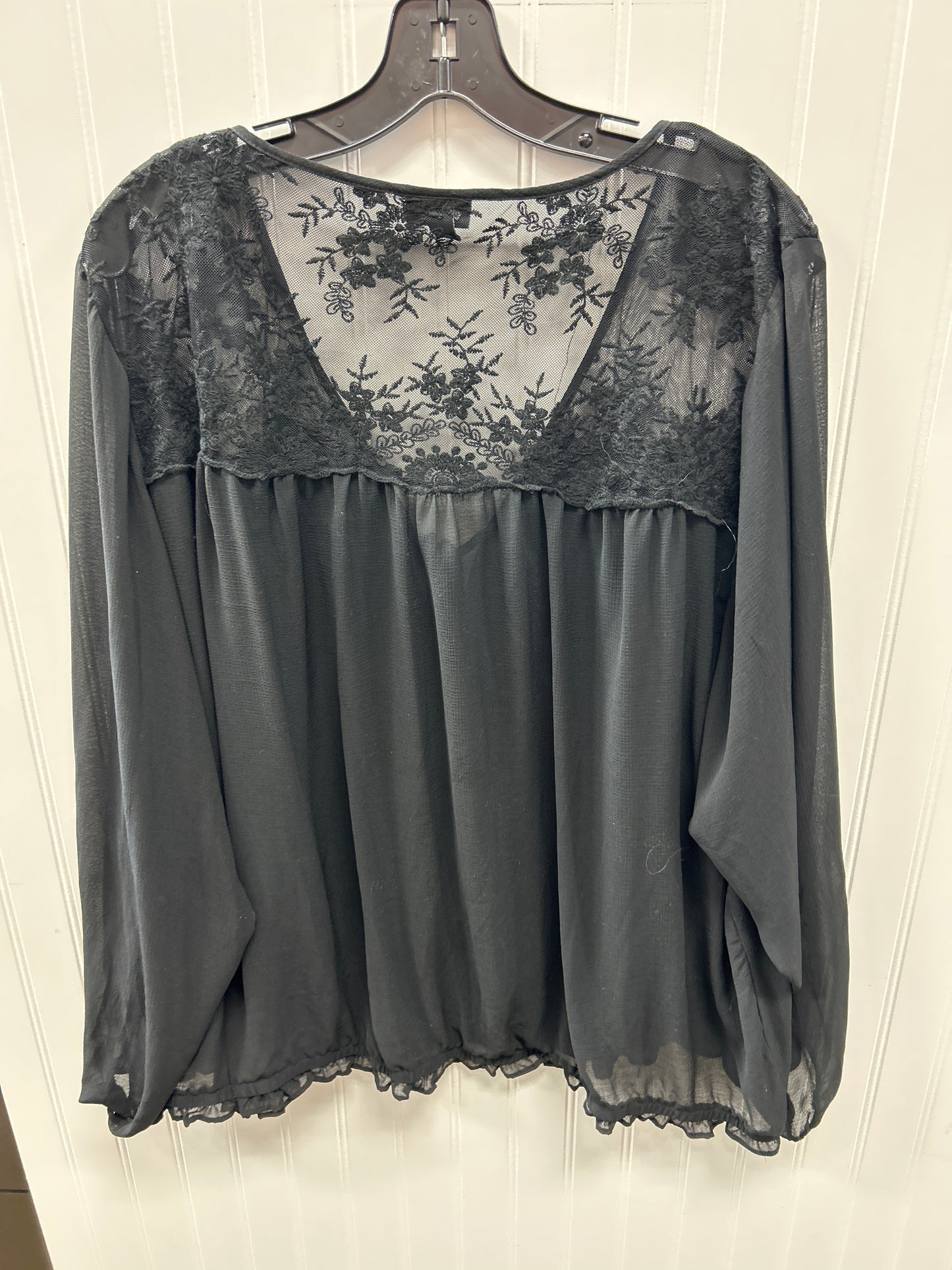 Blouse Ls By Torrid In Black, Size:3X