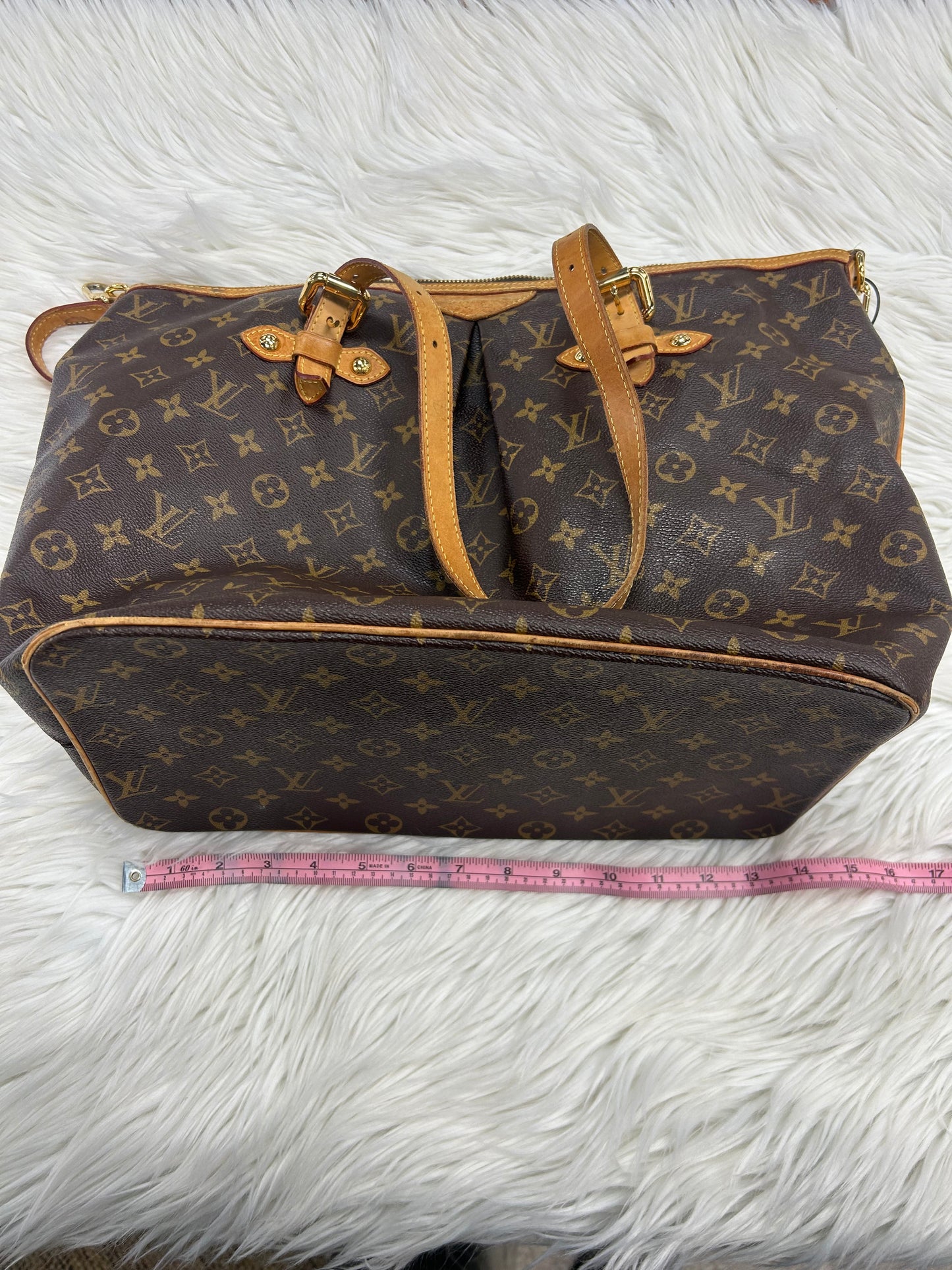 Handbag Luxury Designer By Louis Vuitton In Brown, Size:Large