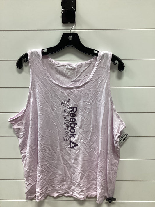 Athletic Tank Top By Reebok In Pink, Size:3X