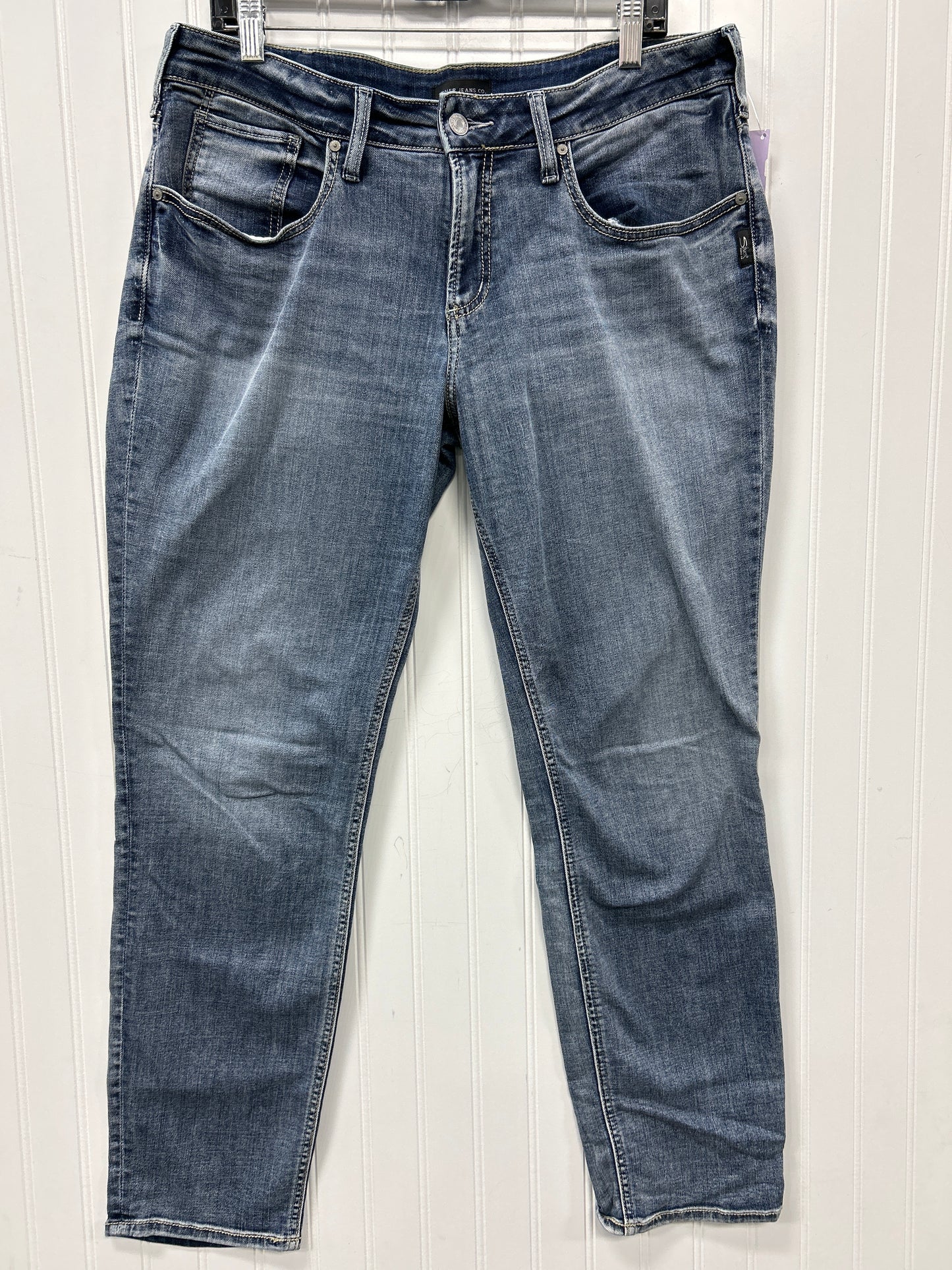 Jeans Boyfriend By Silver In Blue Denim, Size:12