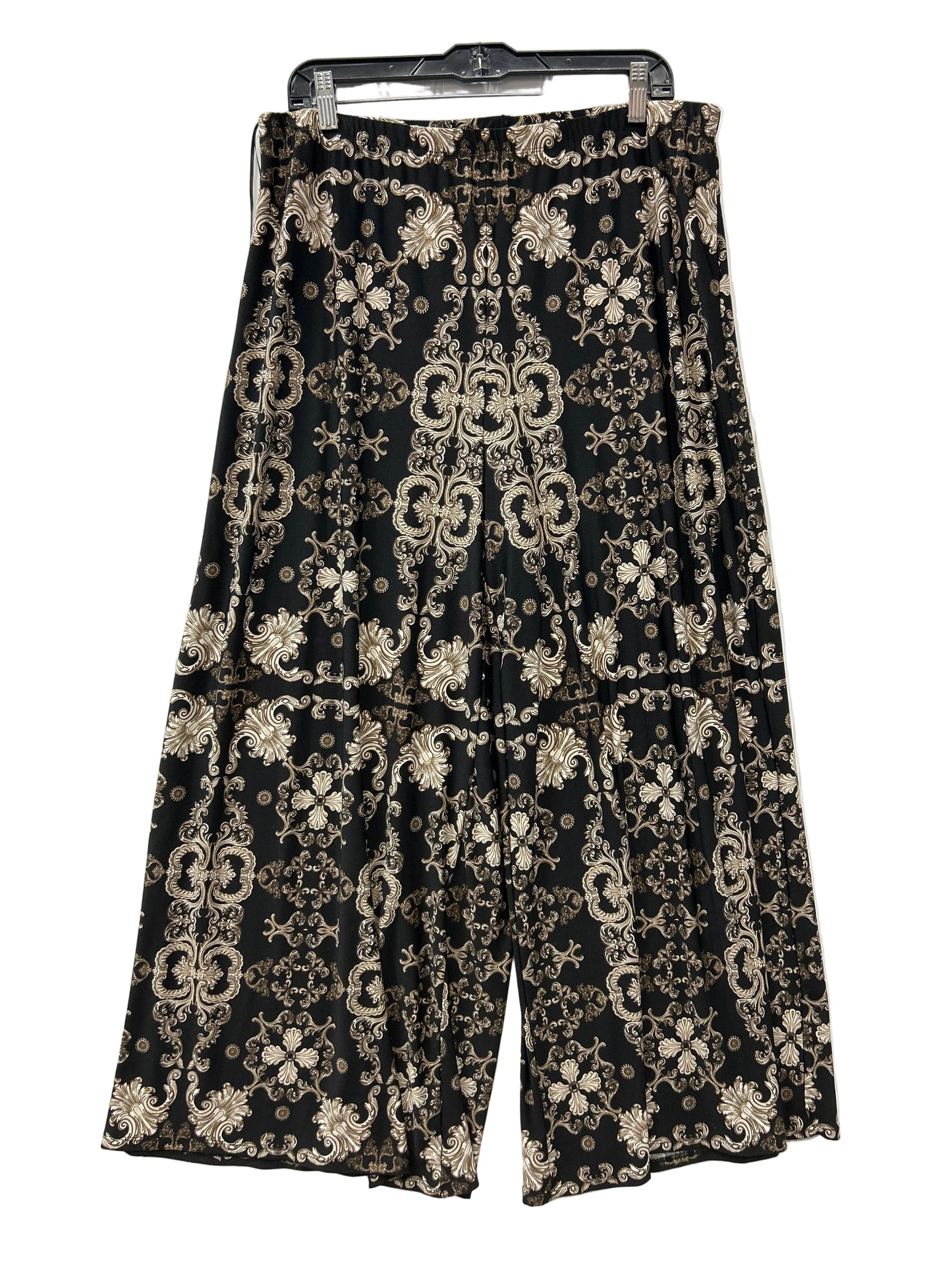 Pants Linen By Vince Camuto In Black & Cream, Size:Xl