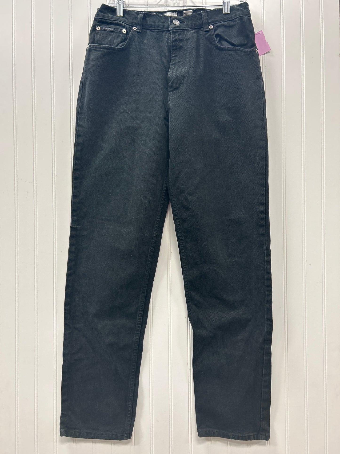 Jeans Straight By Calvin Klein In Black Denim, Size:12
