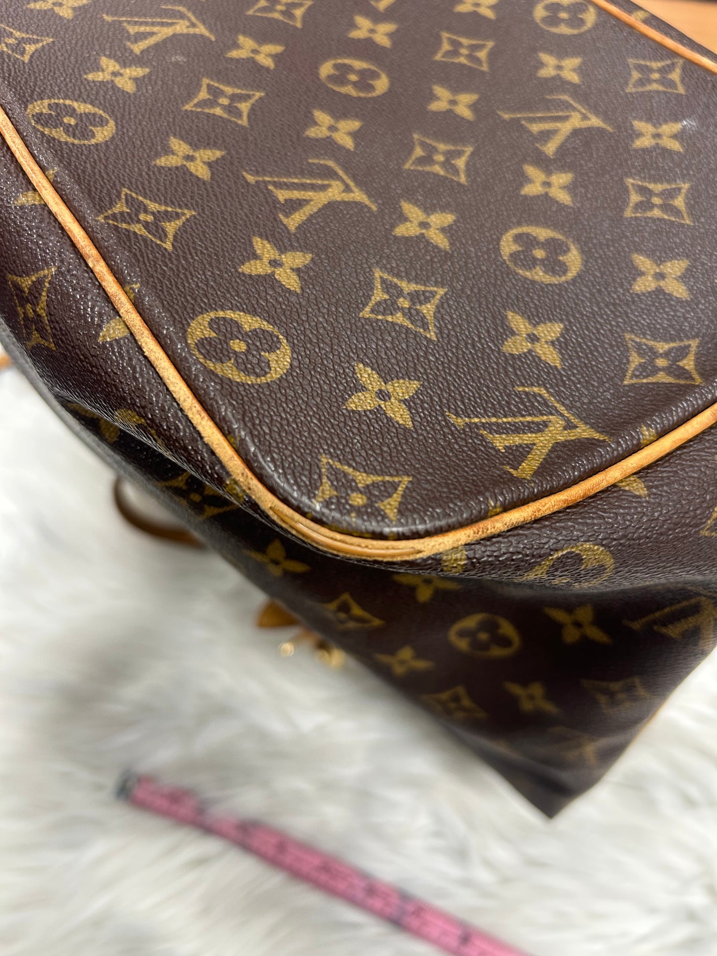 Handbag Luxury Designer By Louis Vuitton In Brown, Size:Large