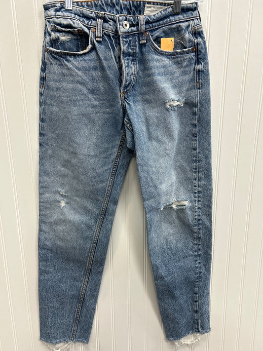 Jeans Straight By Rag And Bone In Blue Denim, Size:0