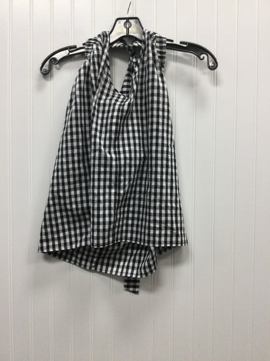 Top Sleeveless By Elan In Black & White, Size:Xs