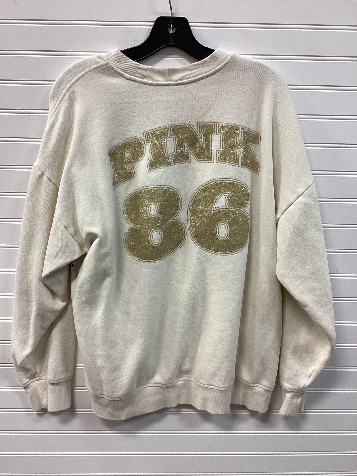 Sweatshirt Crewneck By Pink In Cream, Size:L