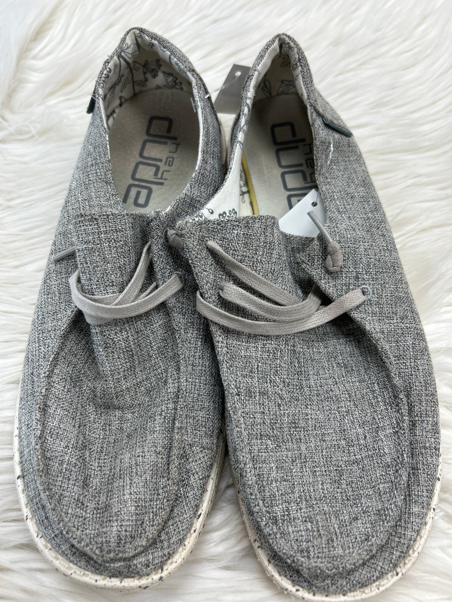 Shoes Flats By Hey Dude In Grey, Size:10