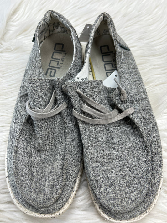 Shoes Flats By Hey Dude In Grey, Size:10