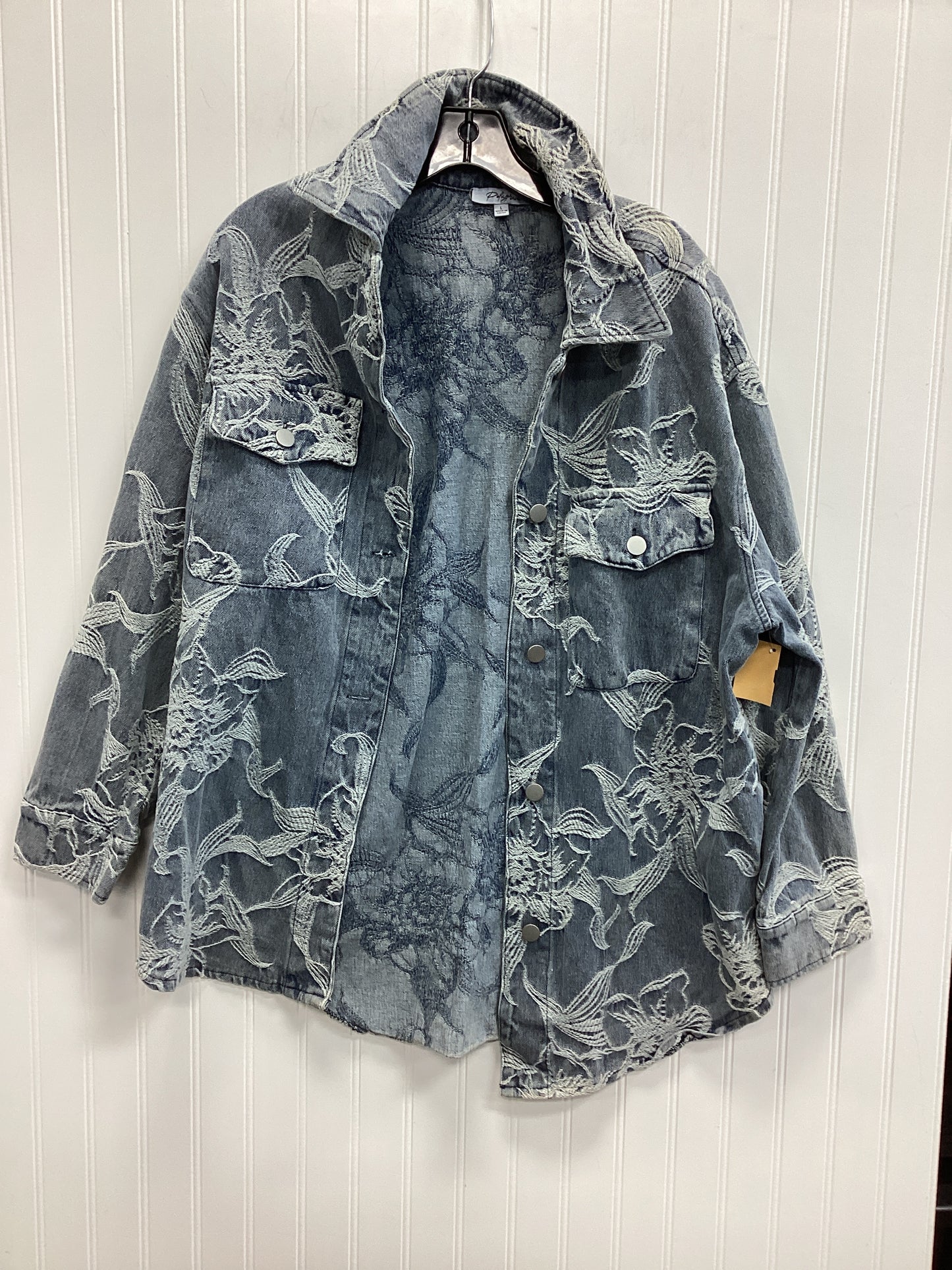 Jacket Denim By Polygram In Blue Denim, Size:L