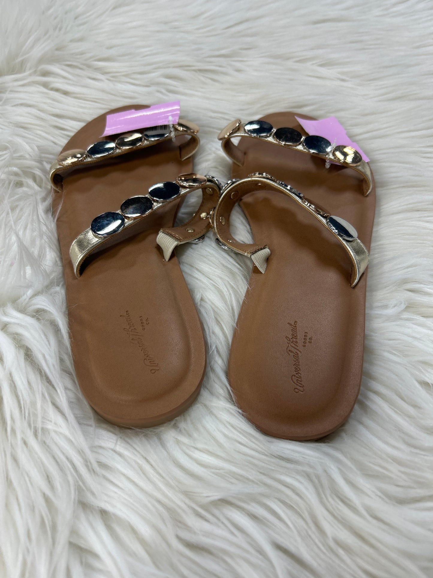 Sandals Flats By Universal Thread In Gold, Size:7.5