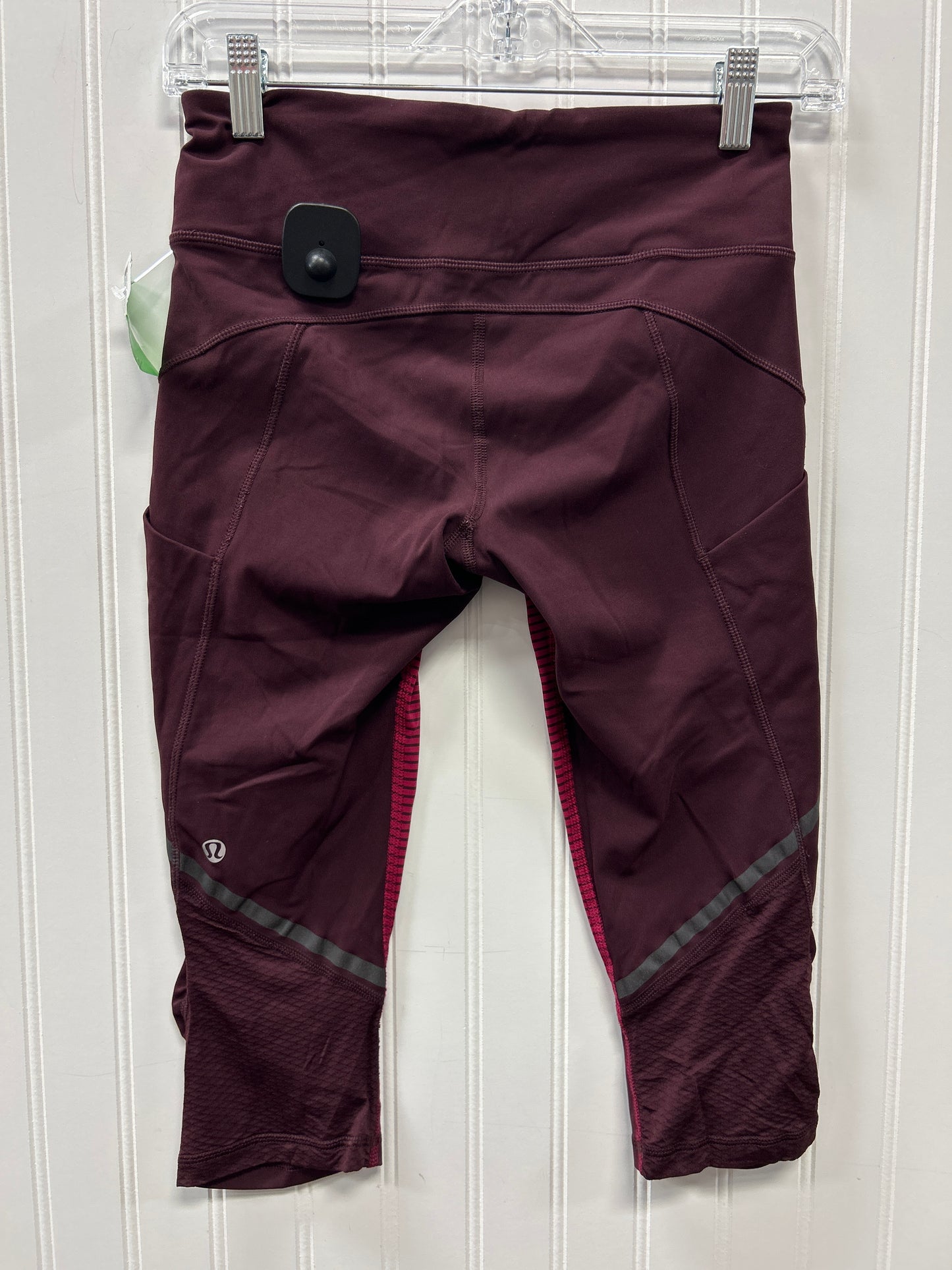Athletic Leggings Capris By Lululemon In Pink, Size:4