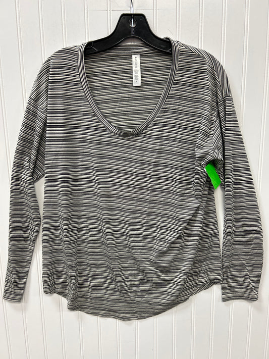 Athletic Top Ls Crewneck By Athleta In Black & Cream, Size:M