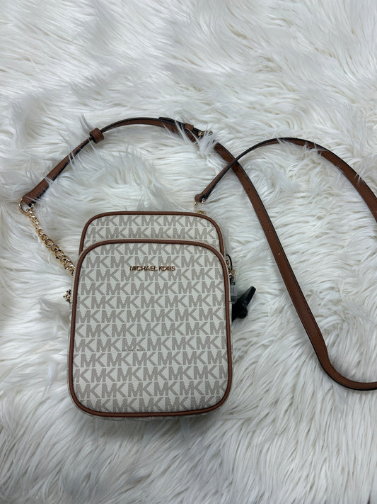 Crossbody Designer By Michael Kors In Cream, Size:Small