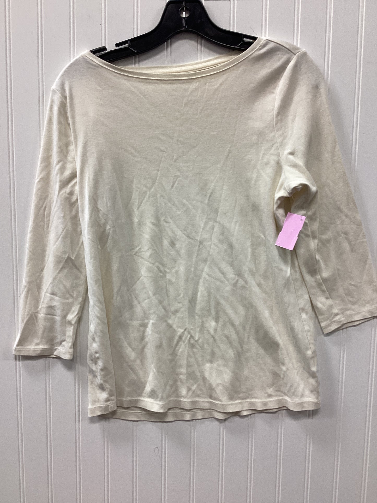 Top Ls Basic By Talbots In Cream, Size:Lp