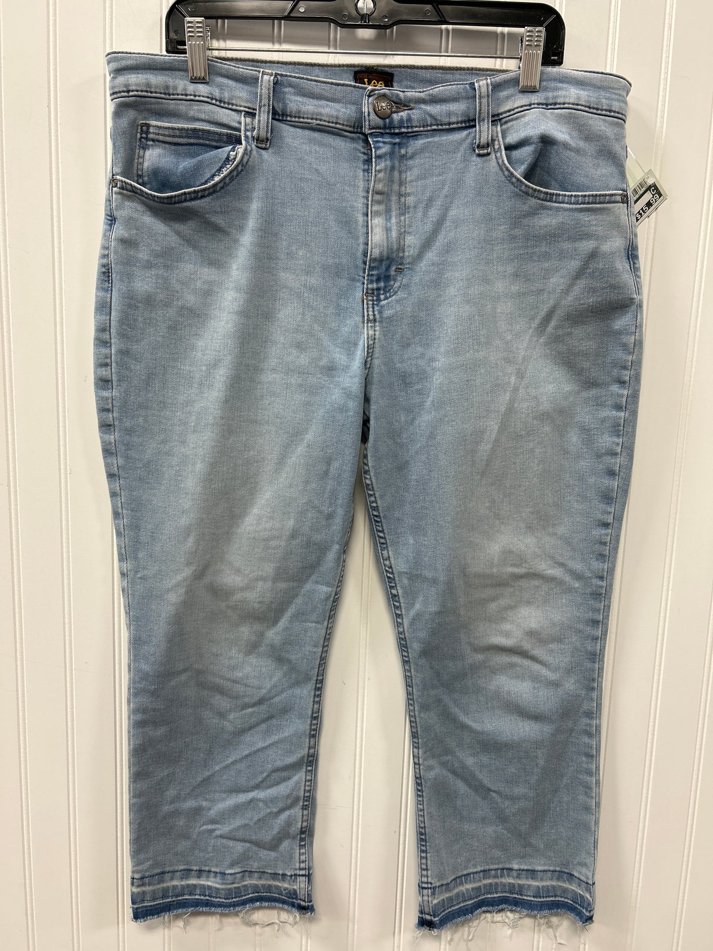 Jeans Skinny By Lee In Blue Denim, Size:16