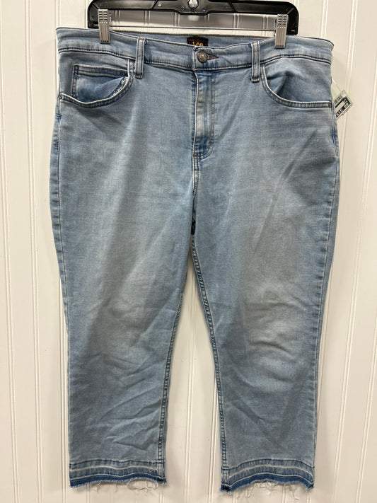 Jeans Skinny By Lee In Blue Denim, Size:16