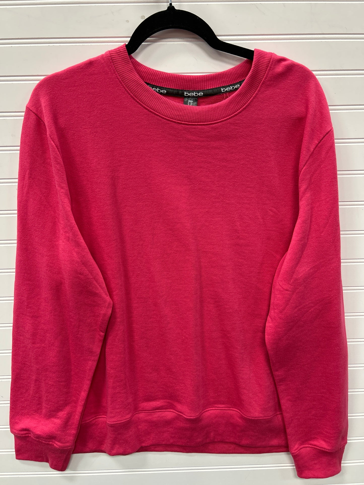Athletic Top Ls Crewneck By Bebe In Pink, Size:Xl