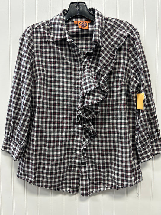 Blouse Designer By Tory Burch In Black & Red, Size:M