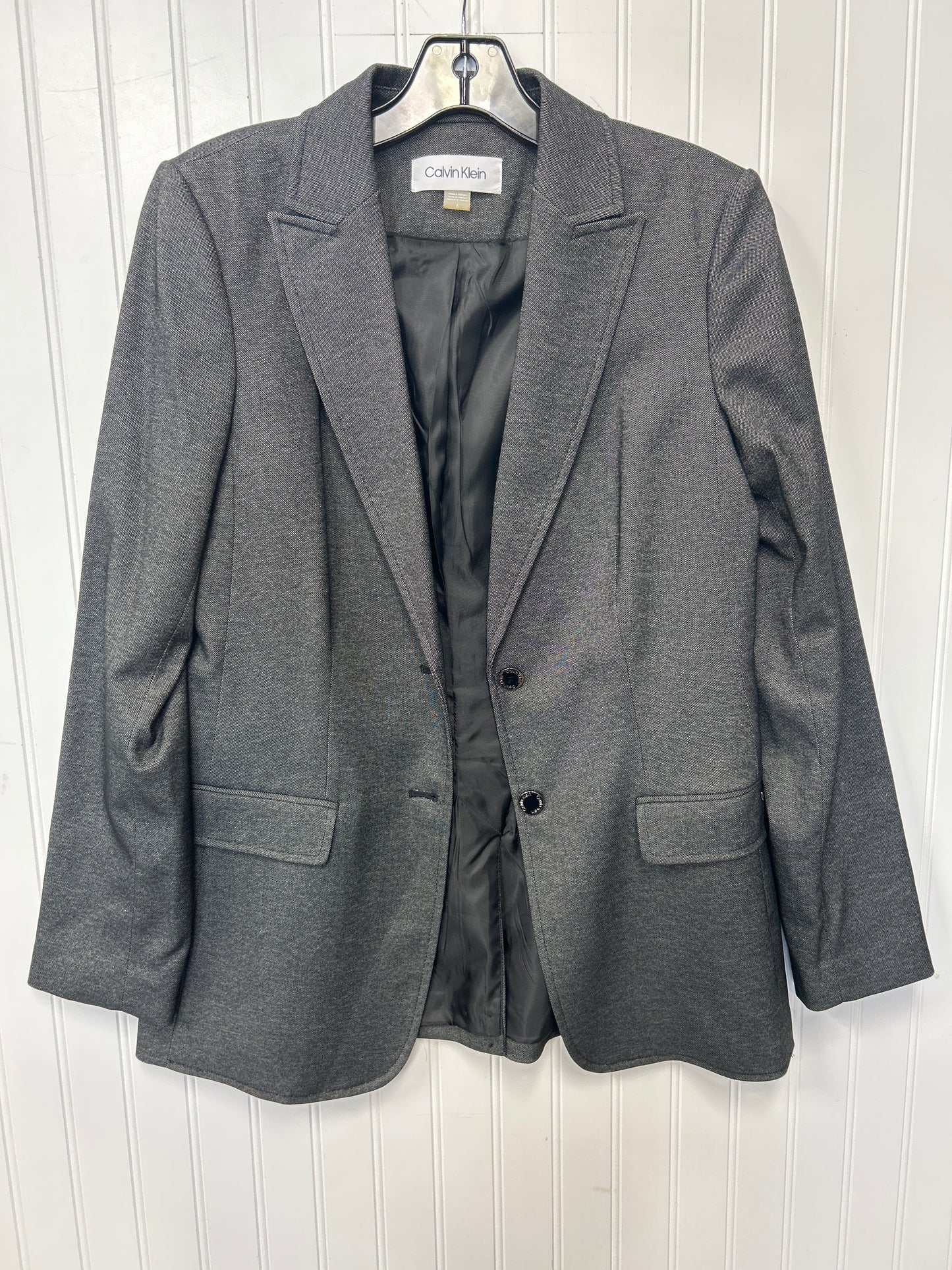Blazer By Calvin Klein In Grey, Size:6