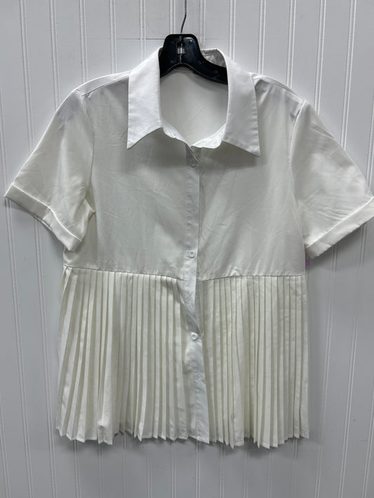 Blouse Ss By Clothes Mentor In White, Size:M