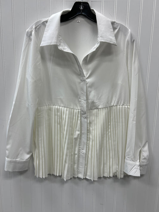 Blouse Ls By Clothes Mentor In White, Size:M