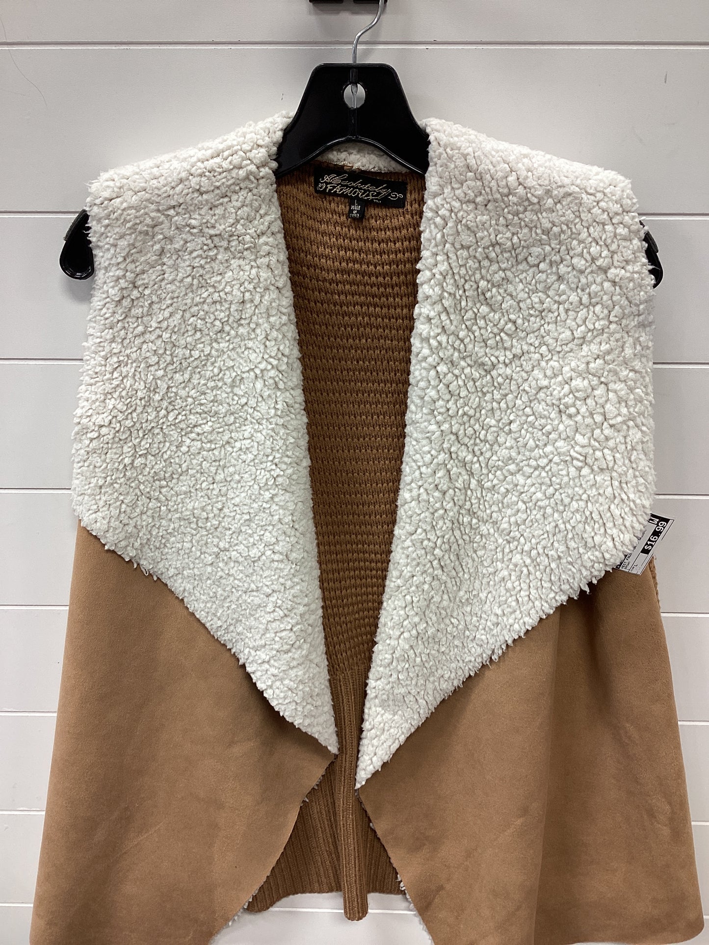 Vest Faux Fur & Sherpa By Cmc In Brown, Size:L