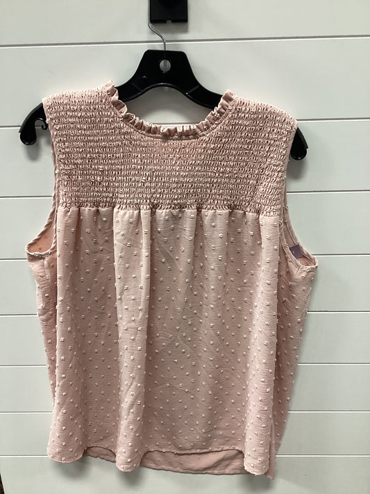 Top Sleeveless By Cmb In Pink, Size:1X