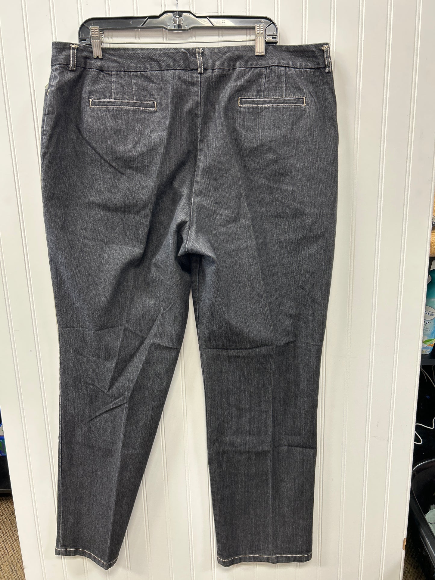 Jeans Wide Leg By Briggs In Black Denim, Size:18