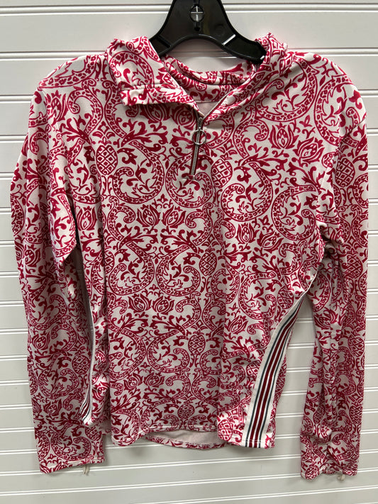 Athletic Top Ls Collar By Athleta In Red & White, Size:L