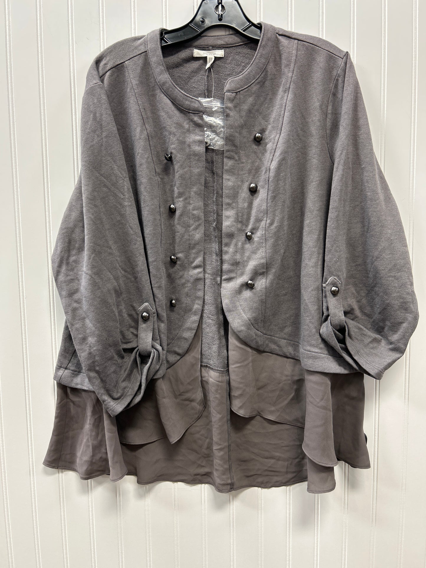 Blouse Ls By Maurices In Grey, Size:M NWT