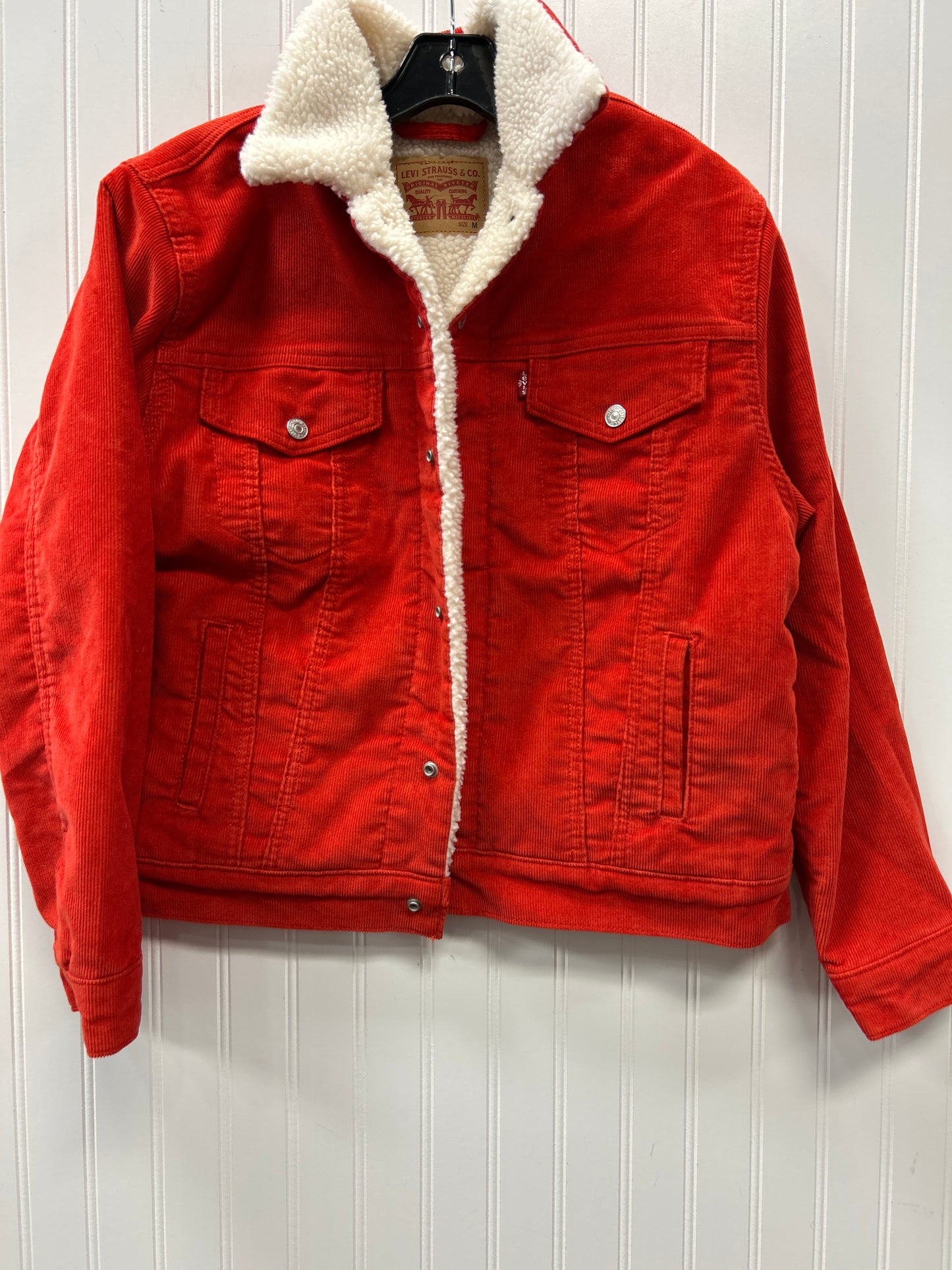 Jacket Denim By Levis In Orange, Size:M