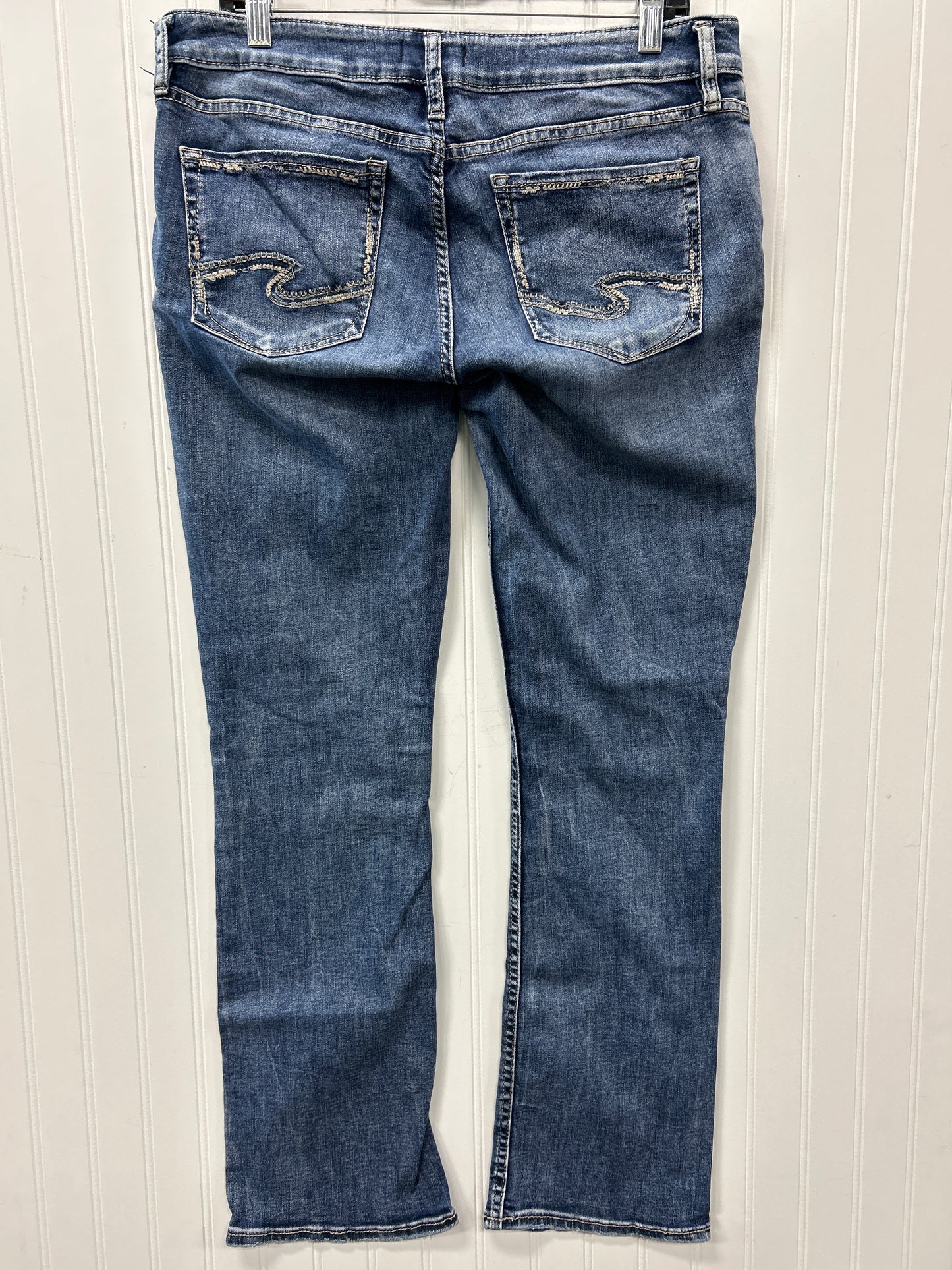 Jeans Boot Cut By Silver In Blue Denim, Size:10L