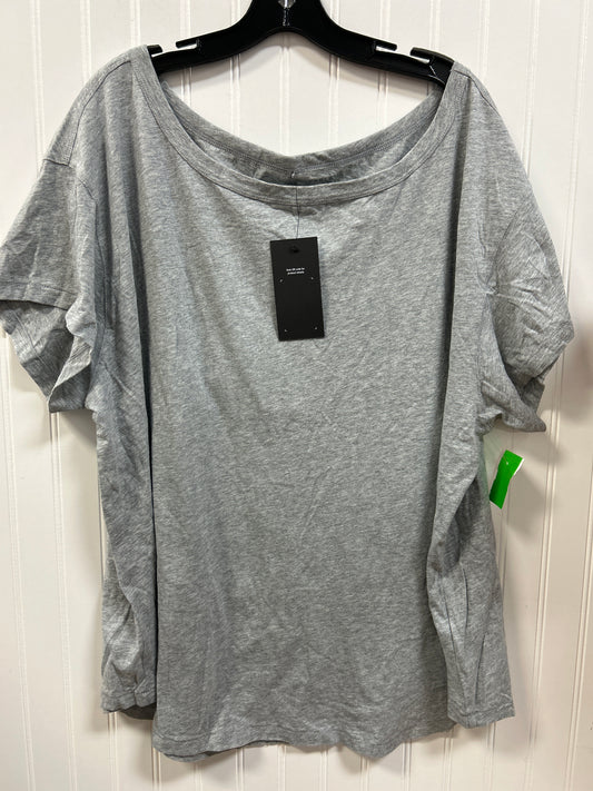 Athletic Top Ss By Fabletics In Grey, Size:1X NWT
