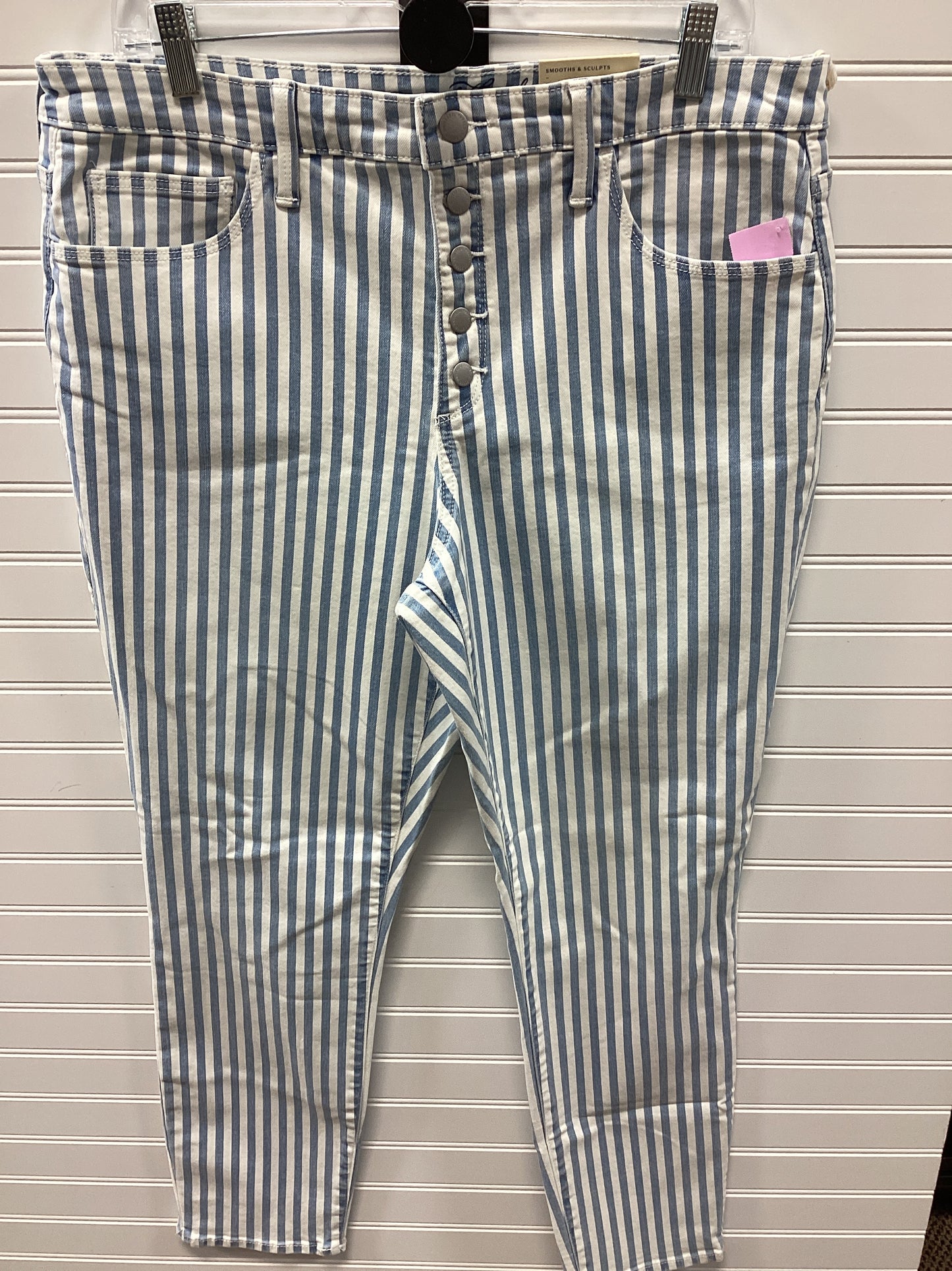Jeans Skinny By Universal Thread In Blue & White, Size:16