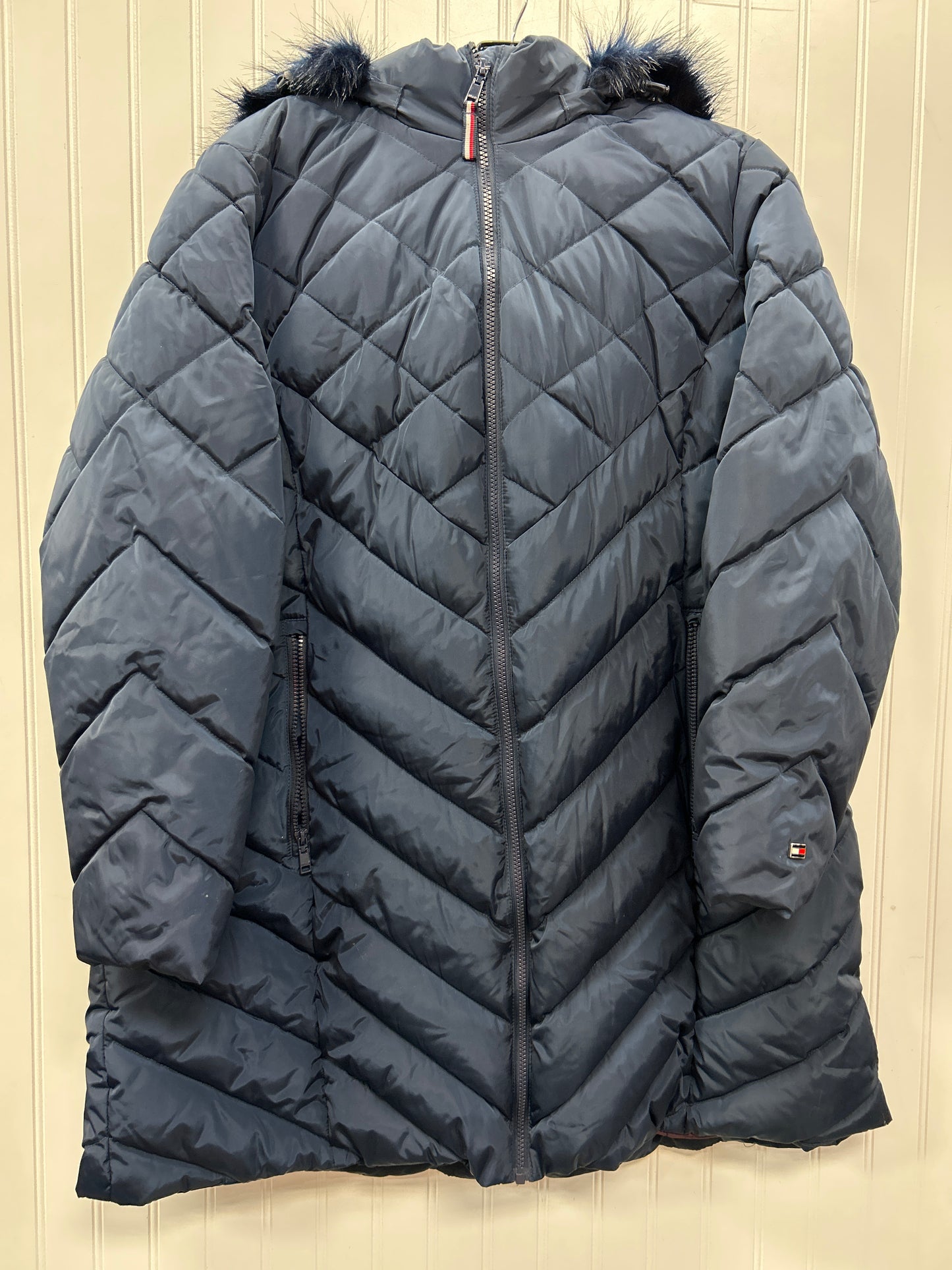 Coat Puffer & Quilted By Tommy Hilfiger In Navy, Size:2X
