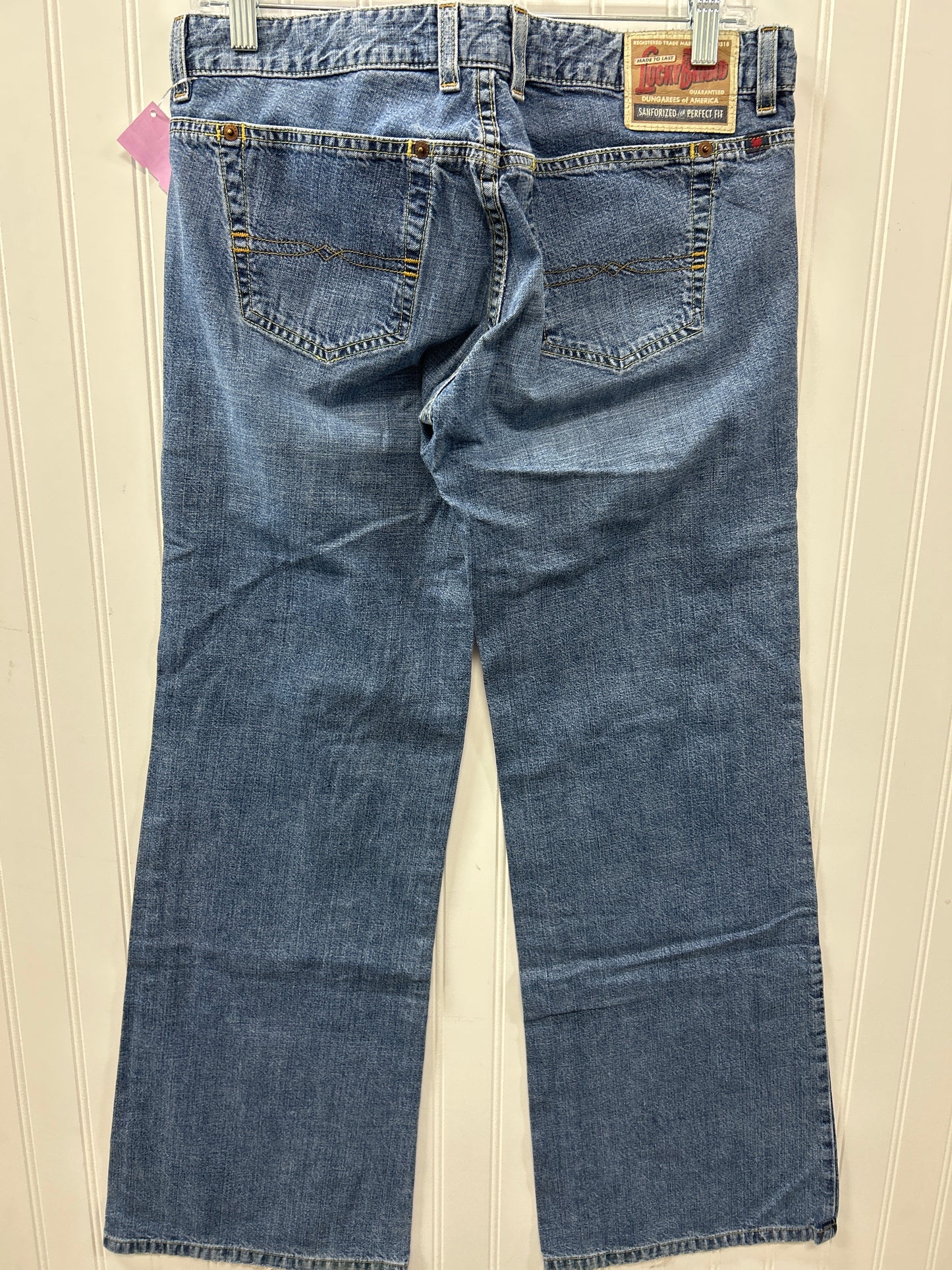 Jeans Straight By Lucky Brand In Blue Denim, Size:8