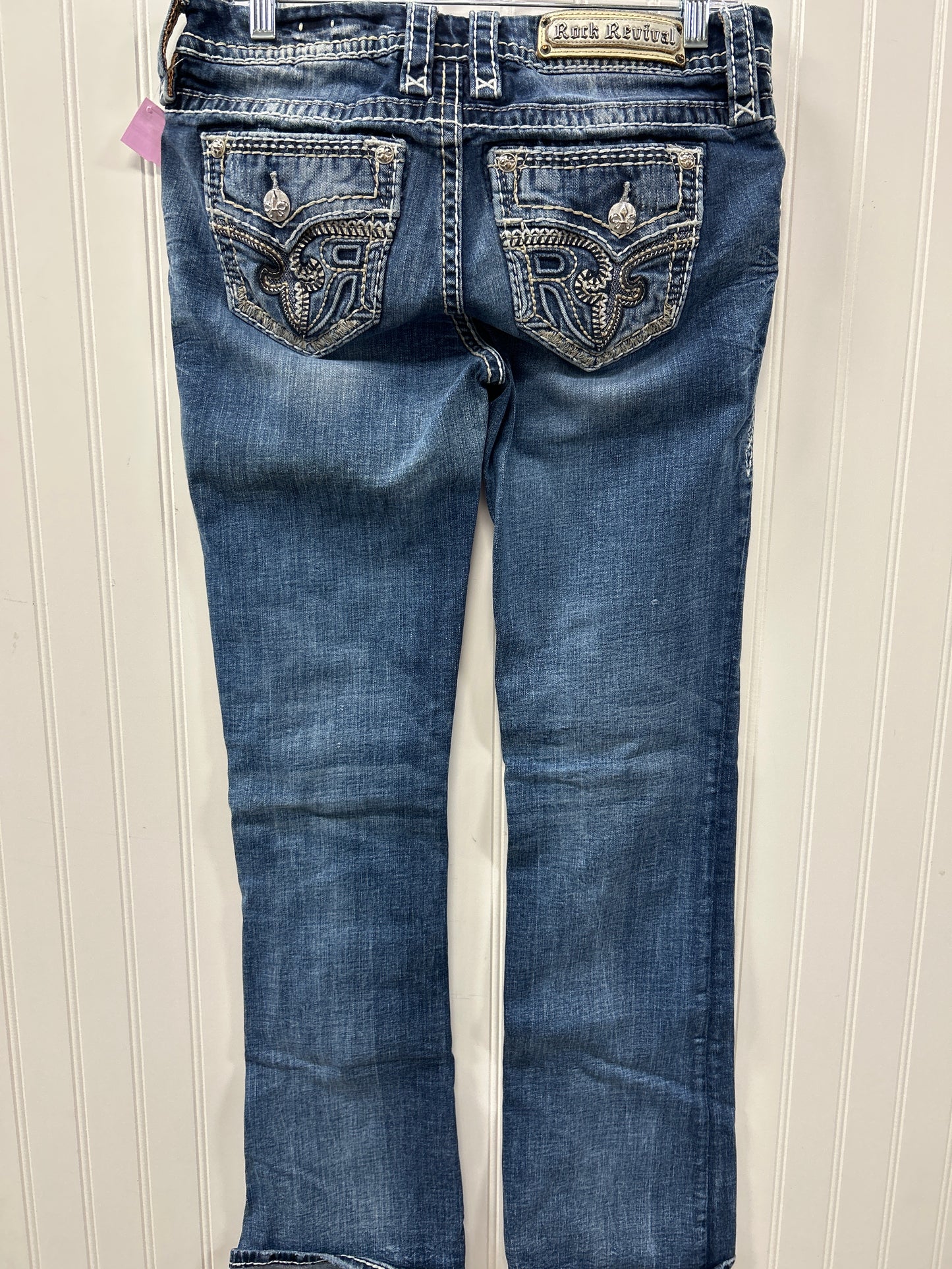 Jeans Boot Cut By Rock Revival In Blue Denim, Size:8