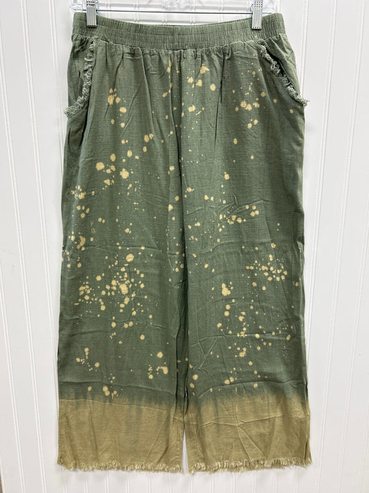 Pants Linen By Umgee In Green & Tan, Size:Xl
